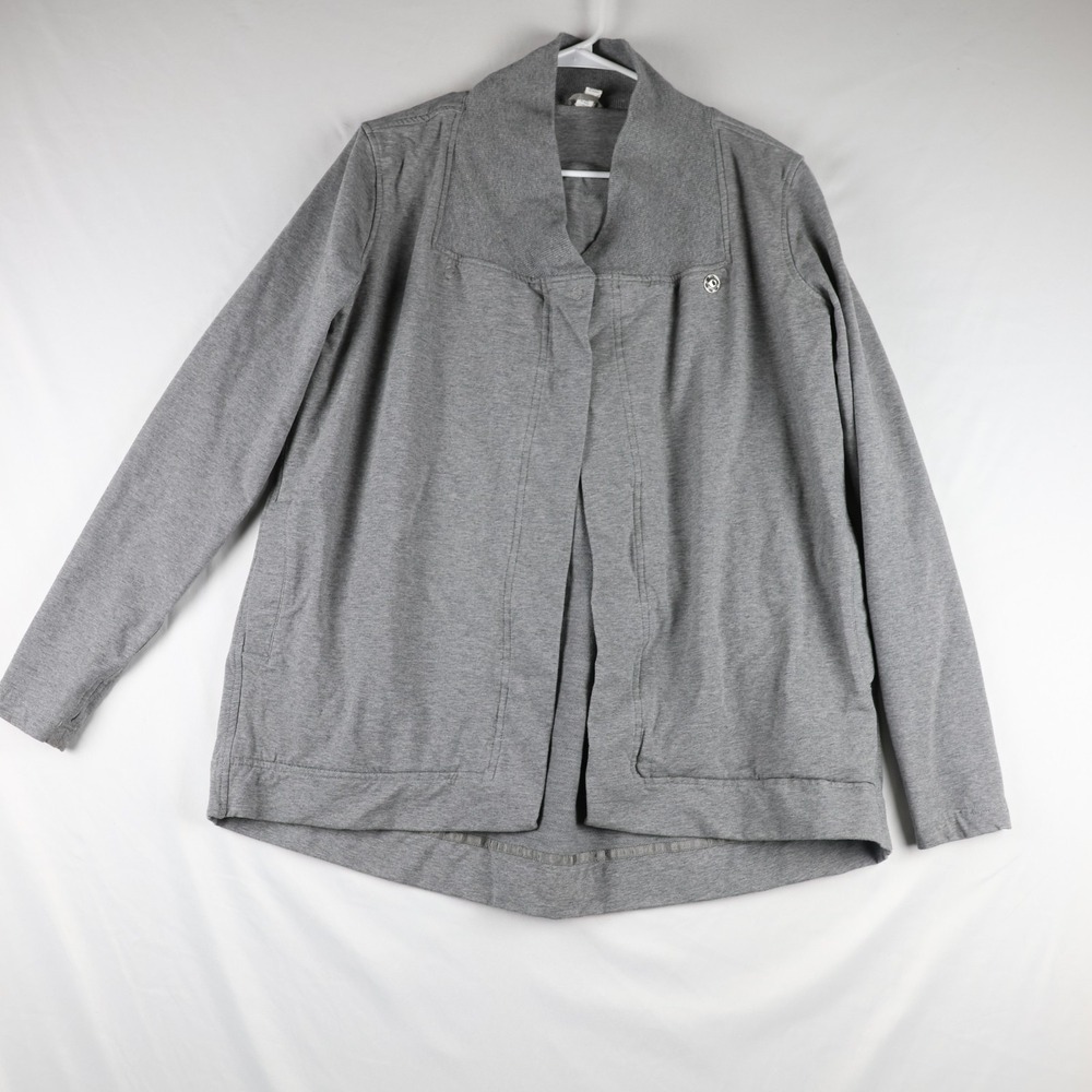 Lululemon Jacket Womens 8 Gray Ribbed Collar Long Sleeve Cotton Blend Casual